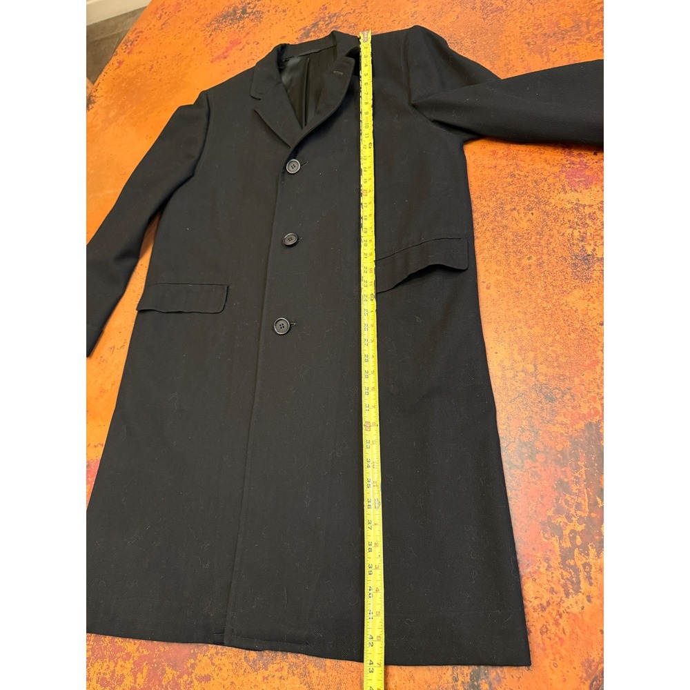 McManus & Riley Overcoat Mens XL Black Fair Vintage Union Made Wool Coat 60's - Picture 3 of 12